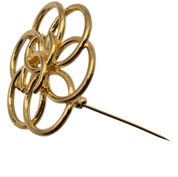 #5 Chanel Flower Brooch Centered with CC Logo, 1996